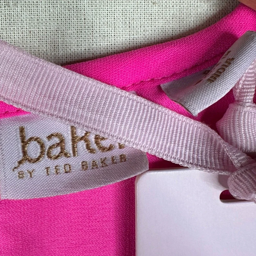 Baker‎ by Ted Baker Girls Peony Lace Floral Sleeveless Dress size 8 Pink/White